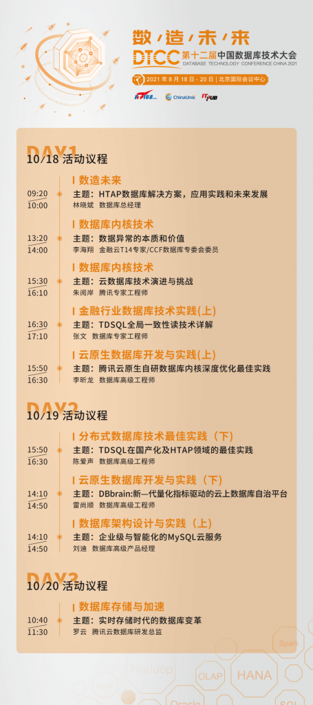 DTCC 2021騰訊云數(shù)據(jù)庫9大看點早知道